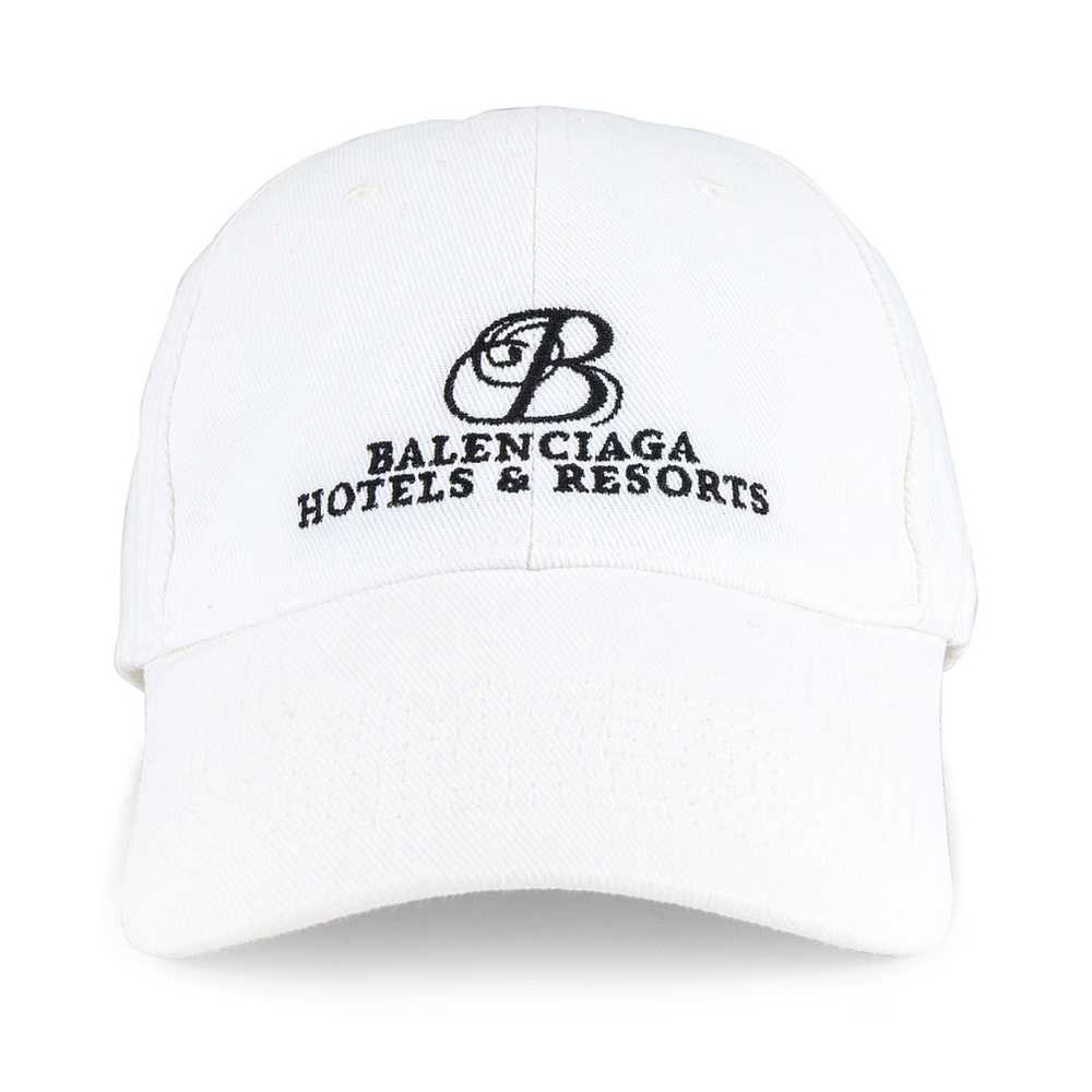 Balenciaga White Hat with Black Embroidery